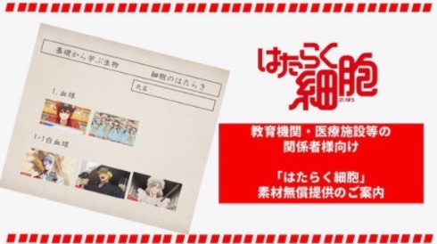 はたらく細胞 擬人化 赤血球 血小板 無償提供 花澤香菜 前野智昭