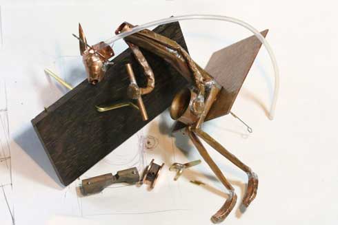 シャボン玉 吹く からくり人形 ハンドメイド 動く