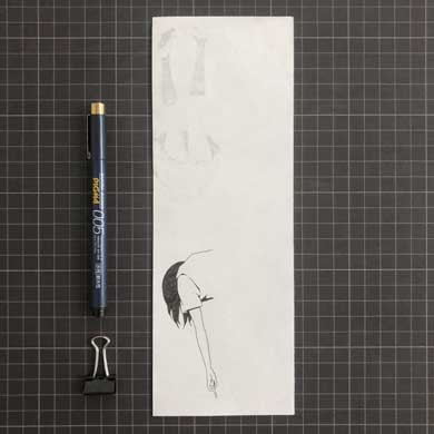 イヤフォン コード 絵 音楽を聴く女の子