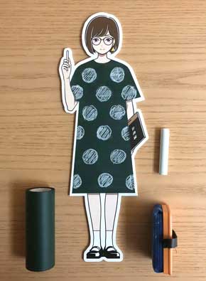 イヤフォン コード 絵 音楽を聴く女の子