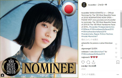ローラ 石原さとみ 篠崎愛 小松菜奈 世界で最も美しい顔100人 ノミネート ランクイン