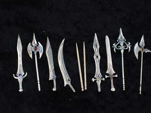 弁当箱のアレ DX 唐揚げ 刺さってる 爪楊枝 剣 銀 ジュエリー