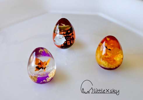 レジン 卵 タマゴ 空 雲 作品 ハンドメイド