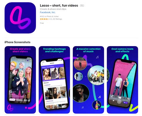 Lasso Facebook TikTok ショート動画配信 アプリ