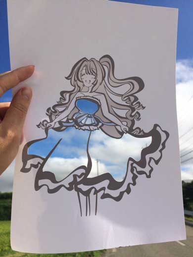 切り絵 風景 作品 アイドルマスター 古鉄 背景 紅葉 季節