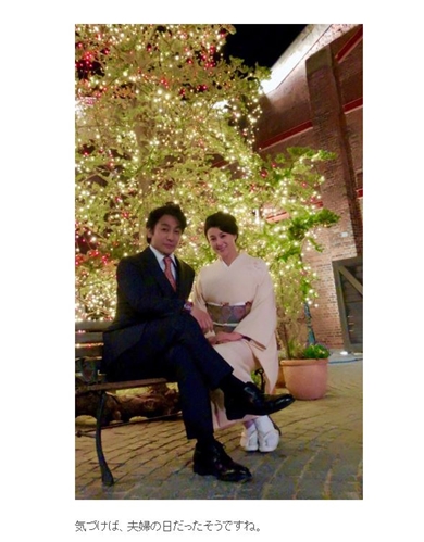 藤原紀香 片岡愛之助 いい夫婦の日 イルミネーション 歌舞伎