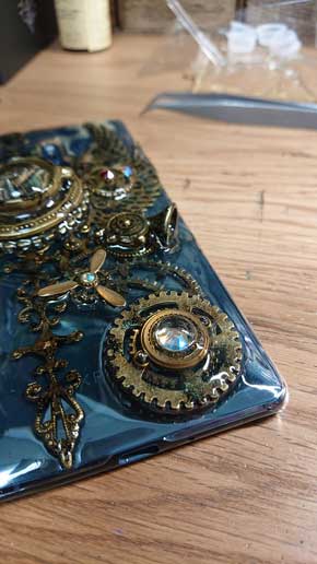 レジン スチームパンク スマホケース ハンドメイド