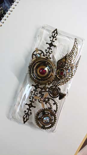 レジン スチームパンク スマホケース ハンドメイド