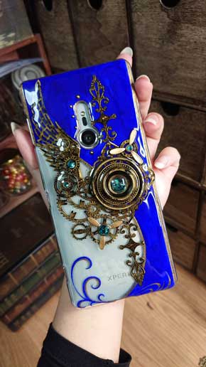 レジン スチームパンク スマホケース ハンドメイド