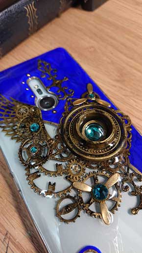 レジン スチームパンク スマホケース ハンドメイド