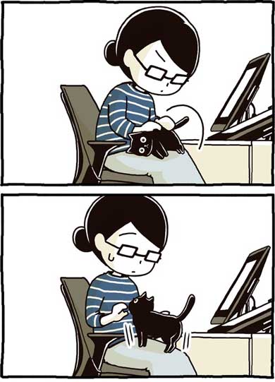 猫 漫画 たきりょうこ 膝に乗りたい 椅子 あるある