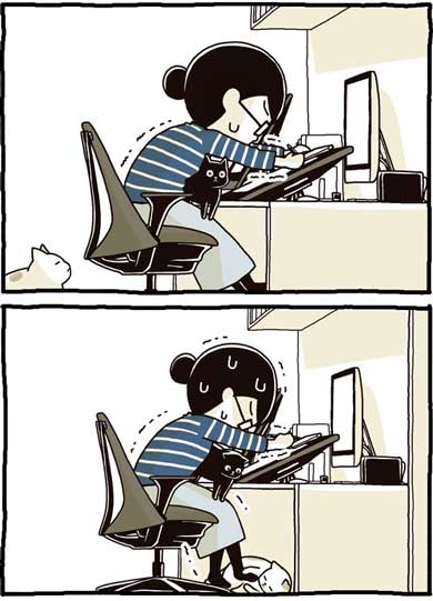 猫 漫画 たきりょうこ 膝に乗りたい 椅子 あるある