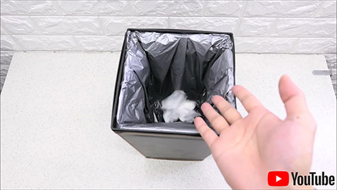 ごみ箱にストッパーを付けた