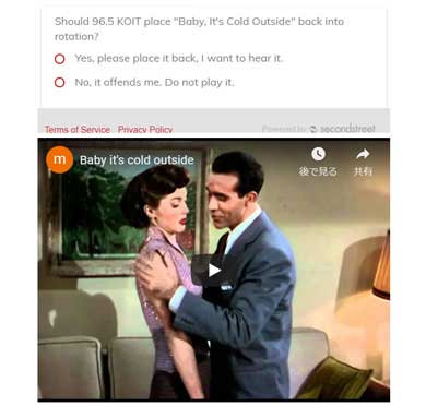 Baby It’s Cold Outside おもて寒いよね クリスマス 定番曲 ラジオ 放送中止 MeToo運動