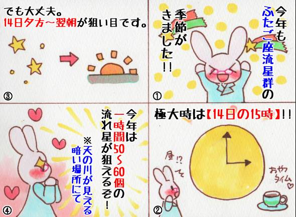 今年一番の楽しみといっても過言ではないふたご座流星群