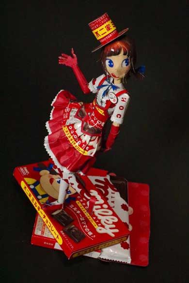 ミルキーチョコレート お菓子 空き箱 ペコちゃん フィギュア 工作