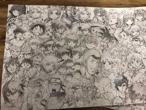 漫画 アニメ キャラ いっぱい 元絵 タッチ イラスト 集合絵