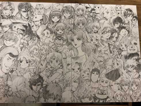 漫画 アニメ キャラ いっぱい 元絵 タッチ イラスト 集合絵