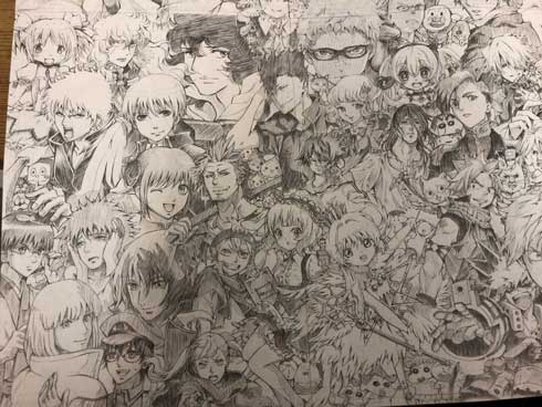 漫画 アニメ キャラ いっぱい 元絵 タッチ イラスト 集合絵