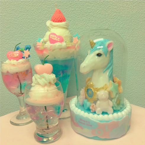 パステルカラーのキャンドル