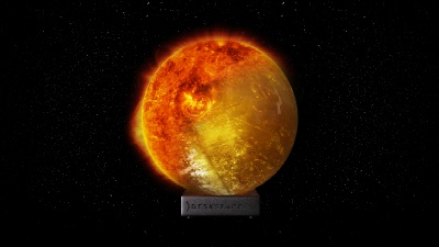 ゴールデンカルサイトで太陽を表現