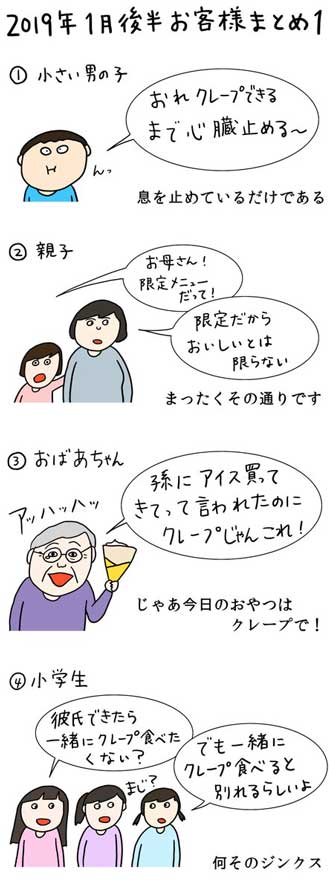 クレープ屋で働く私のどうでもいい話 ただまひろ お客さん イラスト 1コマ漫画