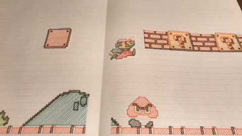 ノート マリオ 手描き ストップモーション アニメーション コマ撮り
