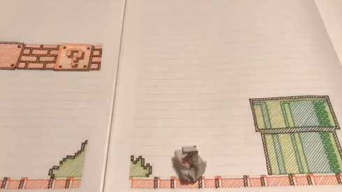 ノート マリオ 手描き ストップモーション アニメーション コマ撮り