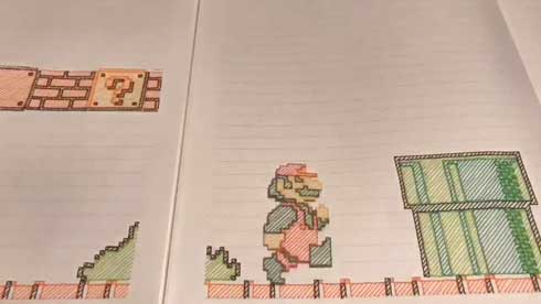 ノート マリオ 手描き ストップモーション アニメーション コマ撮り