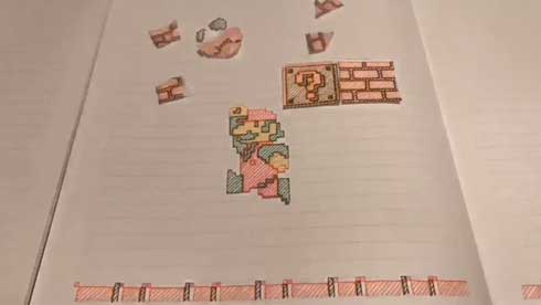 ノート マリオ 手描き ストップモーション アニメーション コマ撮り