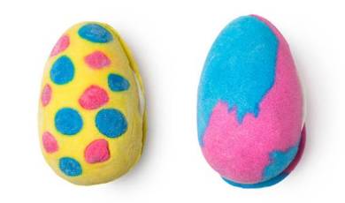 クリームエッグ ピンクブルー&イエロー、ピンク&ブルー（恐竜・タマゴモチーフ）／各780円