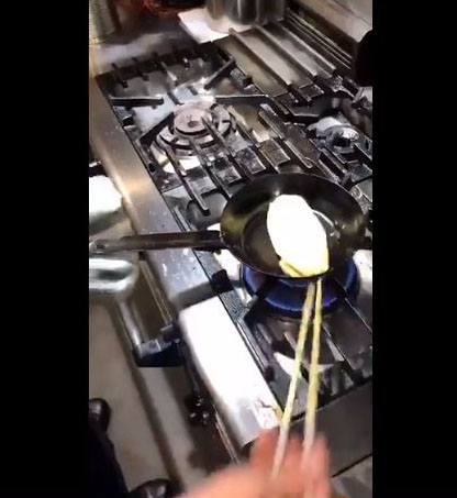 加熱しているところ