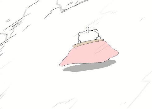 猫 コタツ 爆走