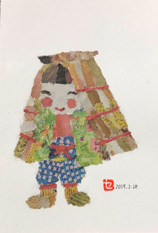 エビのちぎり絵