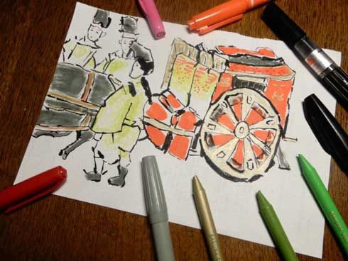 娘 模写 五家宝 上手い 絵 日本画 武蔵屋本店 和菓子 パッケージ