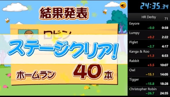 くまのプーさんのホームランダービー rta 世界記録