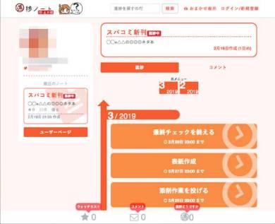 進捗ノート管理画面