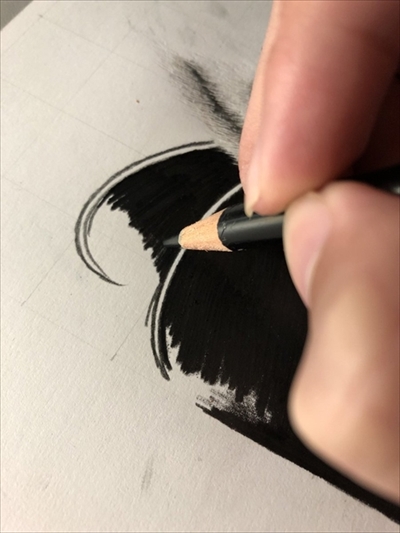 色鉛筆で描いた猫さん