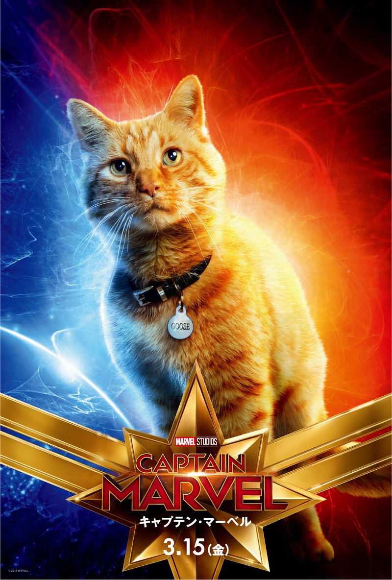 ヒーロー映画「キャプテン・マーベル」のポスターがなぜか猫推し