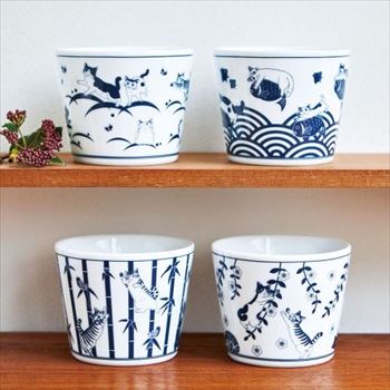 お花と猫のカップ＆ソーサー