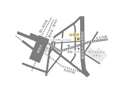 所在地地図　東急ハンズの近く
