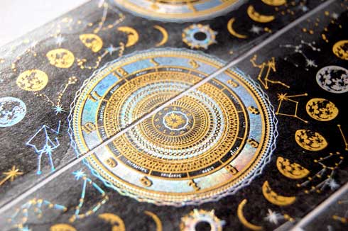 月読時計 箔押し マスキングテープ コスモテック