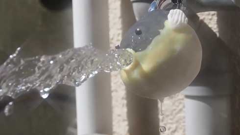 不遇 水を吐く フグ 蛇口 作ってみた 作り方