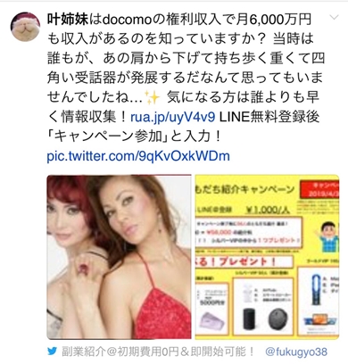 叶姉妹 叶恭子 叶美香 収入源 投資 詐欺