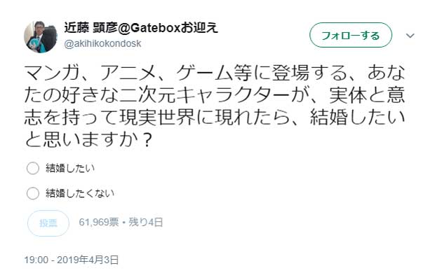 好きなキャラが現実世界に現れたら結婚したい？ → 6割が「結婚したくない」　6万票集めたアンケートの結果にさまざまな声