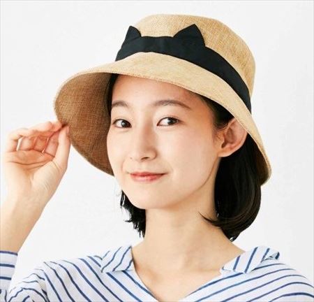 フェリシモ猫部　麦わら風帽子