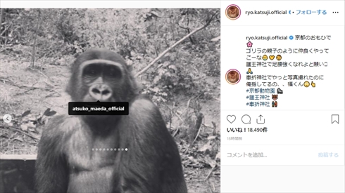 勝地涼 前田敦子 子ども 息子 京都 家族旅行 ゴリラ