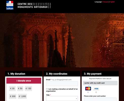 フランス大使館 パリ ノートルダム大聖堂 再建 寄付