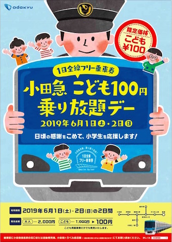 小田急 1日乗車券 フリーパス 子ども 100円