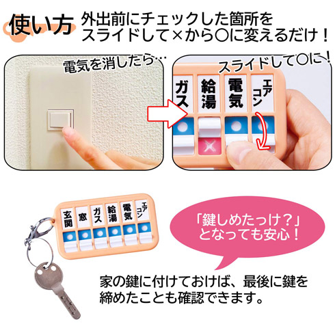 火の元・戸締りチェッカーの使い方